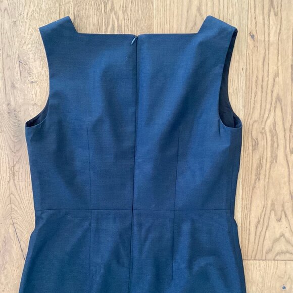 Hugo Boss Digela Dark Emerald Patterned Wool Sheath Dress - Picture 10 of 13